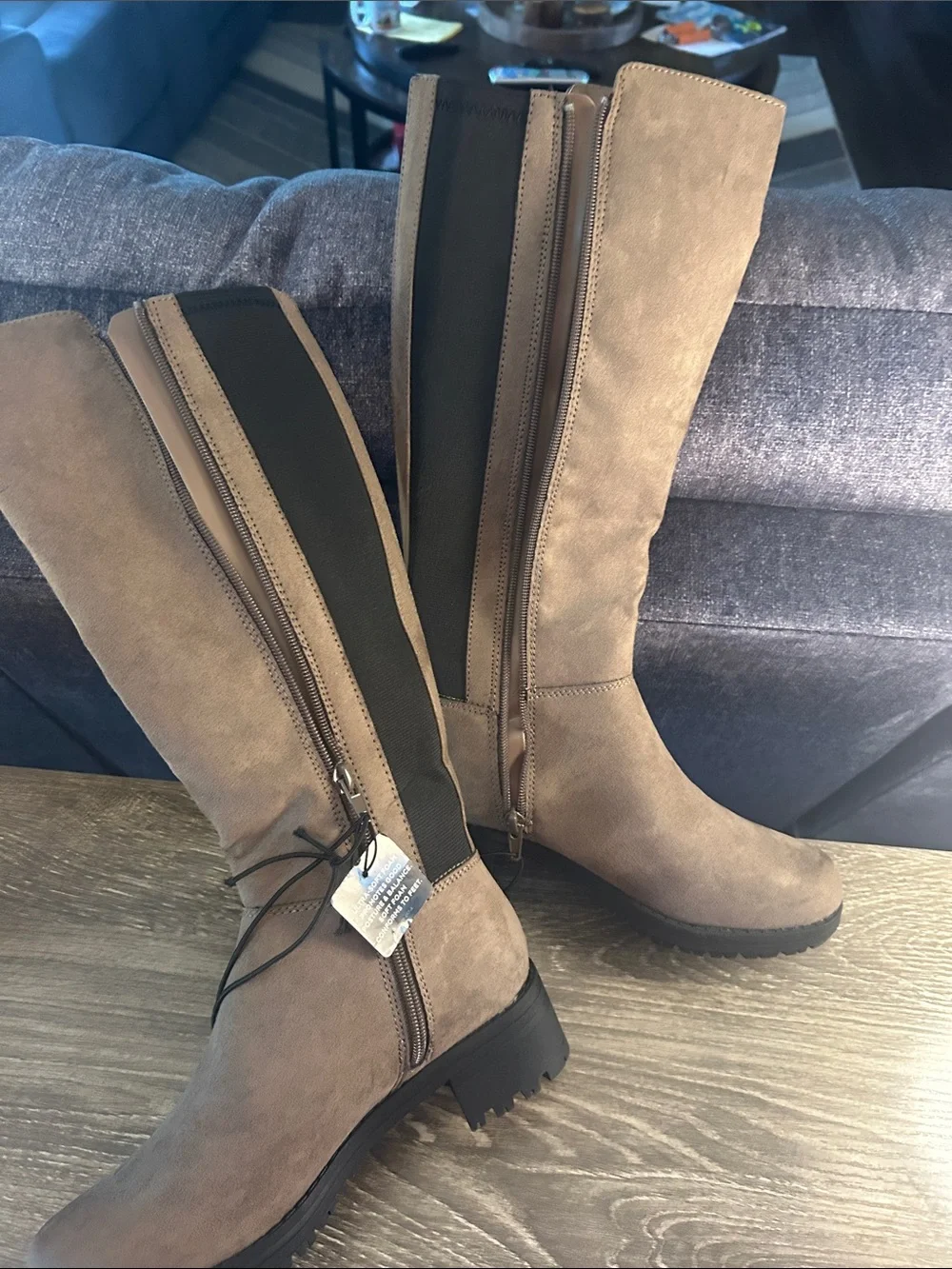 Arizona Jean Co - Tall Taupe Women's Riding Boots Size 6M